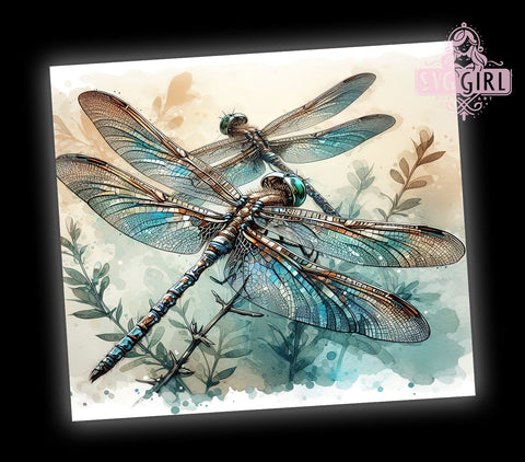 Embroidery Dragonflies 20oz Tumbler Wrap Sublimation Design, Straight Tapered Tumbler Wrap, Dragonfly Tumbler Png, Instant Digital Download Sublimation SvggirlplusArt 
