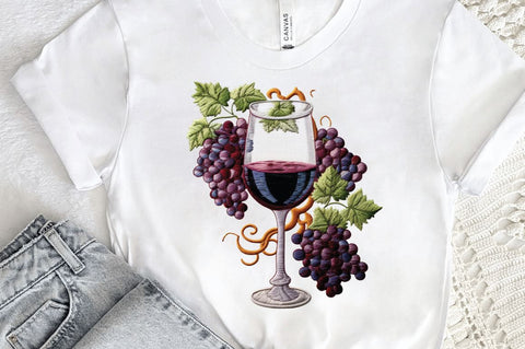 Embroidery Wine Glass Clipart Sublimation Regulrcrative 