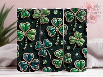 Emerald Clover Shamrock Tumbler, St Patricks Tumbler, Stylish 20oz Wrap, Sublimation Design, Trendy Gift Idea, Clover Emerald Wrap, Festive Shamrock Tumbler Sublimation Li Zamperini 