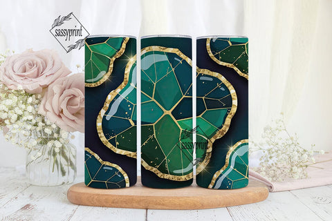 Emerald Gemstone 20oz Tumbler Wrap Sublimation sassyprint 