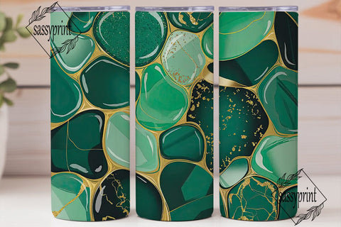 Emerald Gemstone 20oz Tumbler Wrap Sublimation sassyprint 