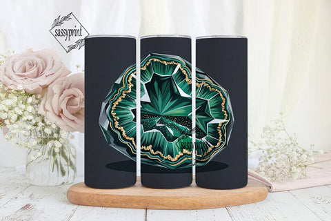 Emerald Gemstone 20oz Tumbler Wrap Sublimation sassyprint 