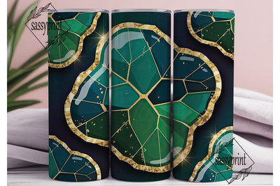 Emerald Gemstone 20oz Tumbler Wrap Sublimation sassyprint 