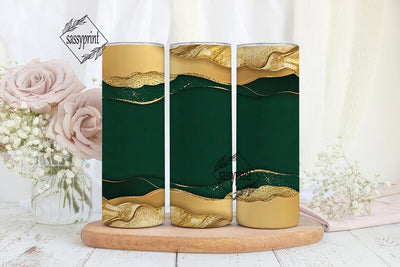 Emerald Gold Foil 20oz Tumbler Wrap Sublimation sassyprint 