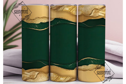 Emerald Gold Foil 20oz Tumbler Wrap Sublimation sassyprint 