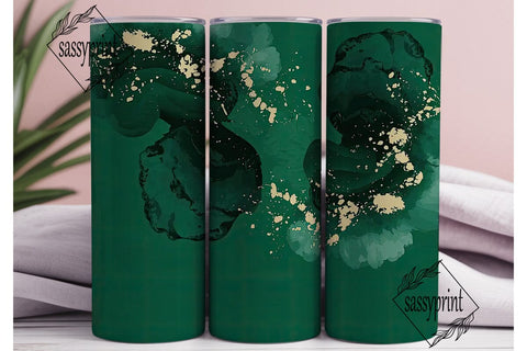 Emerald Gold Marble 20oz Tumbler Wrap Sublimation sassyprint 