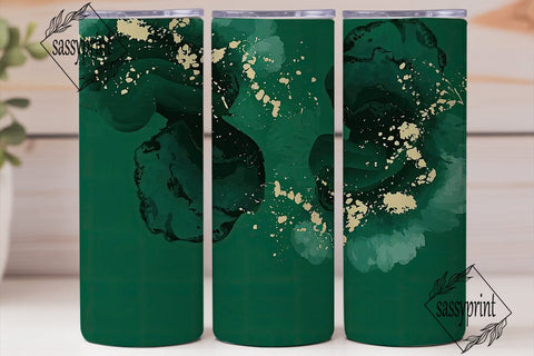 Emerald Gold Marble 20oz Tumbler Wrap Sublimation sassyprint 