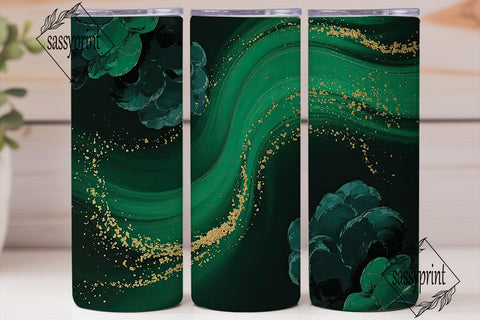 Emerald Gold Marble 20oz Tumbler Wrap Sublimation sassyprint 