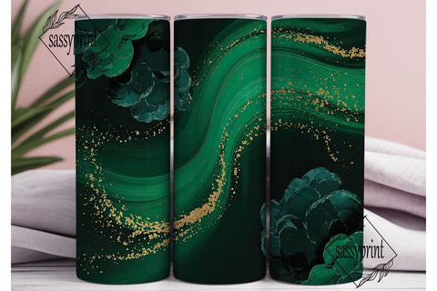 Emerald Gold Marble 20oz Tumbler Wrap Sublimation sassyprint 