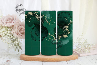 Emerald Gold Marble 20oz Tumbler Wrap Sublimation sassyprint 