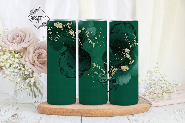 Emerald Gold Marble 20oz Tumbler Wrap Sublimation sassyprint 