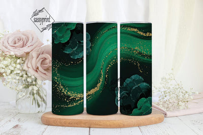 Emerald Gold Marble 20oz Tumbler Wrap Sublimation sassyprint 