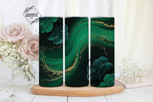Emerald Gold Marble 20oz Tumbler Wrap Sublimation sassyprint 