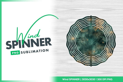 Emerald Green and Gold Abstract Swirls with Starbursts and Snowflake Elements Sublimation Regulrcrative 
