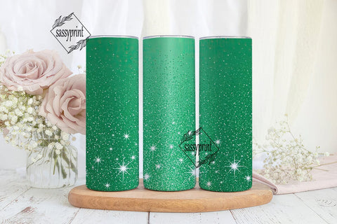 Emerald Green Glitter 20oz Tumbler Wrap Sublimation sassyprint 