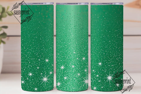 Emerald Green Glitter 20oz Tumbler Wrap Sublimation sassyprint 