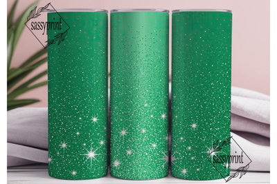 Emerald Green Glitter 20oz Tumbler Wrap Sublimation sassyprint 