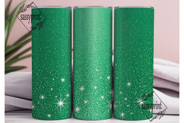 Emerald Green Glitter 20oz Tumbler Wrap Sublimation sassyprint 