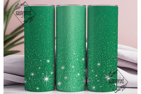 Emerald Green Glitter 20oz Tumbler Wrap Sublimation sassyprint 