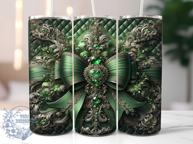 Emerald Green Glitter Tumbler, Green Glitter Tumbler, Stylish 20oz Wrap, Sublimation Design, Trendy Gift Idea, Glamorous Wrap, Sparkling Emerald Tumbler Sublimation ToriDesigns 