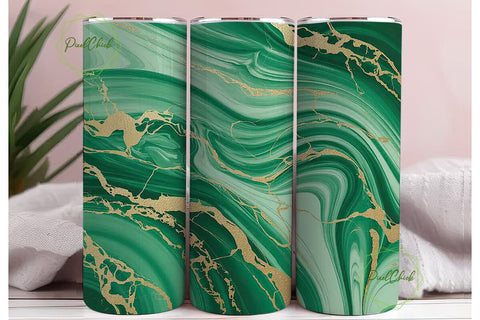 Emerald Green Marble 20oz Tumbler Wrap Sublimation PixelChick 