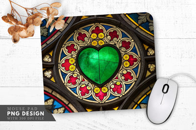 Emerald Heart Shards Mouse Pad PNG Design Sublimation Regulrcrative 
