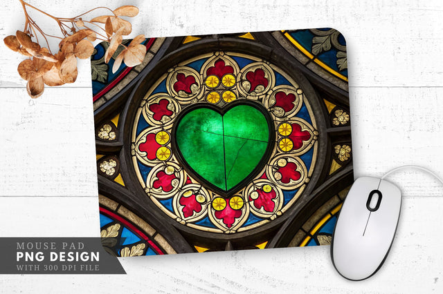 Emerald Heart Shards Mouse Pad PNG Design Sublimation Regulrcrative 