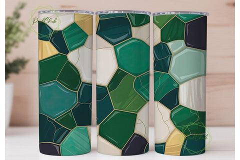 Emerald Mosaic Tumbler Wrap Sublimation PixelChick 