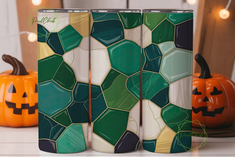 Emerald Mosaic Tumbler Wrap Sublimation PixelChick 