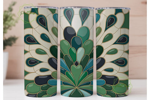 Emerald Mosaic Tumbler Wrap Sublimation PixelChick 