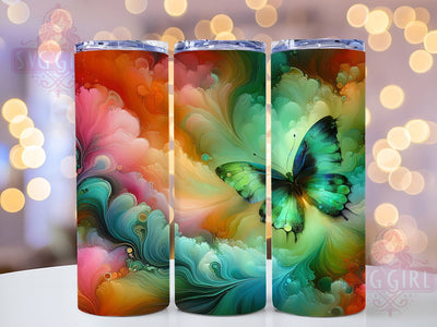 Emerald Swallowtail Butterfly Tumbler, Swallowtail Wrap, Green Butterfly Cup, 20oz Sublimation Wrap, Stylish Butterfly Design Tumbler, Artistic Emerald Swallowtail Cup, Nature Butterfly Theme Wrap Sublimation SvggirlplusArt 
