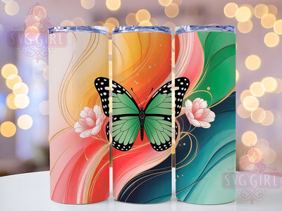 Emerald Swallowtail Butterfly Tumbler, Swallowtail Wrap, Green Butterfly Cup, 20oz Sublimation Wrap, Stylish Butterfly Design Tumbler, Artistic Emerald Swallowtail Cup, Nature Butterfly Theme Wrap Sublimation SvggirlplusArt 