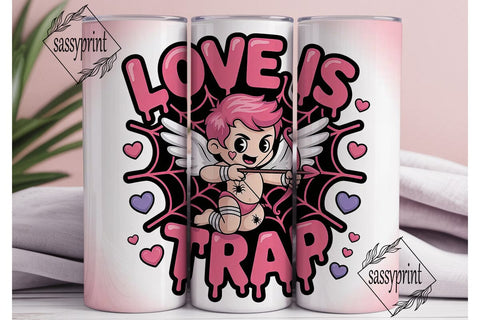 Emo Cupid Love Trap 20oz Tumbler Wrap Sublimation sassyprint 