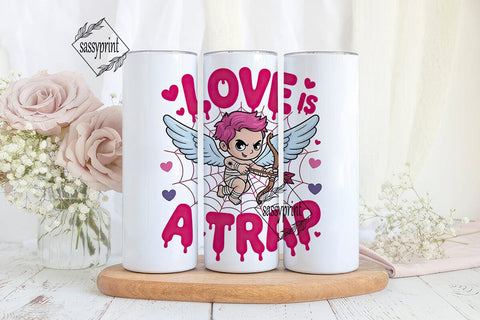 Emo Cupid Love Trap 20oz Tumbler Wrap Sublimation sassyprint 