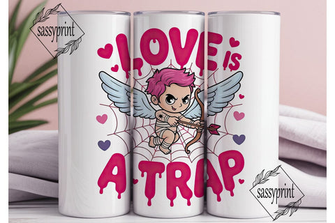 Emo Cupid Love Trap 20oz Tumbler Wrap Sublimation sassyprint 