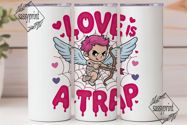 Emo Cupid Love Trap 20oz Tumbler Wrap Sublimation sassyprint 