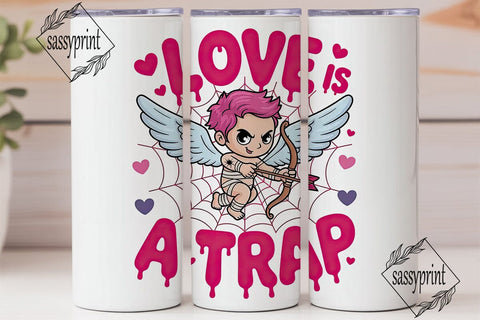 Emo Cupid Love Trap 20oz Tumbler Wrap Sublimation sassyprint 