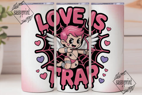 Emo Cupid Love Trap 20oz Tumbler Wrap Sublimation sassyprint 