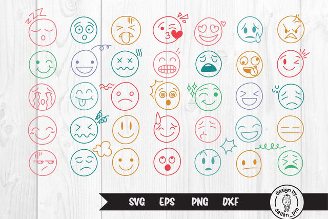 Emoji hand drawn svg, emoticon svg SVG dadan_pm 