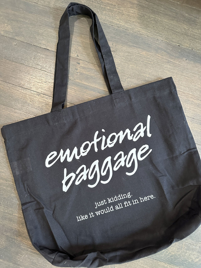 Emotional baggage. Just kidding. Like it would all fit in here. – graphic for tote bags SVG Two Cats Crafting 