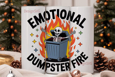 Emotional Dumpster Fire 20oz Tumbler Sublimation DesignSVG 