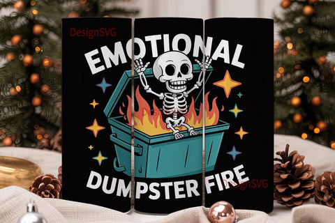 Emotional Dumpster Fire 20oz Tumbler Sublimation DesignSVG 