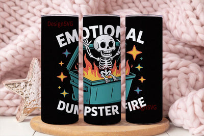 Emotional Dumpster Fire 20oz Tumbler Sublimation DesignSVG 