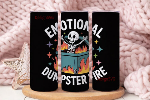 Emotional Dumpster Fire 20oz Tumbler Sublimation DesignSVG 