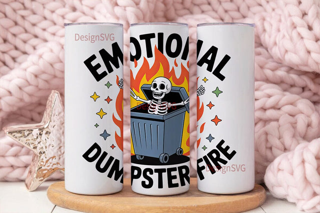 Emotional Dumpster Fire 20oz Tumbler Sublimation DesignSVG 