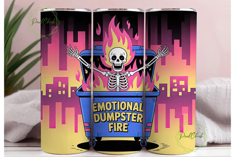 Emotional Dumpster Fire 20oz Tumbler Sublimation PixelChick 