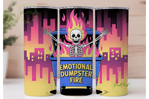 Emotional Dumpster Fire 20oz Tumbler Sublimation PixelChick 