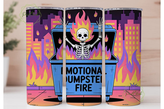 Emotional Dumpster Fire 20oz Tumbler Sublimation PixelChick 