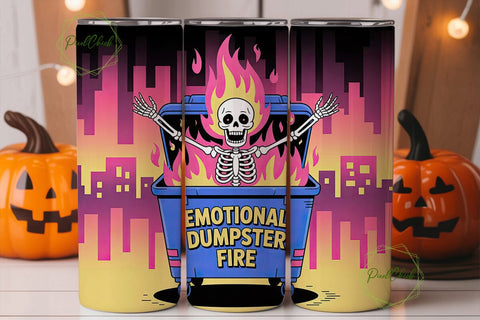 Emotional Dumpster Fire 20oz Tumbler Sublimation PixelChick 
