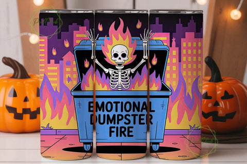 Emotional Dumpster Fire 20oz Tumbler Sublimation PixelChick 